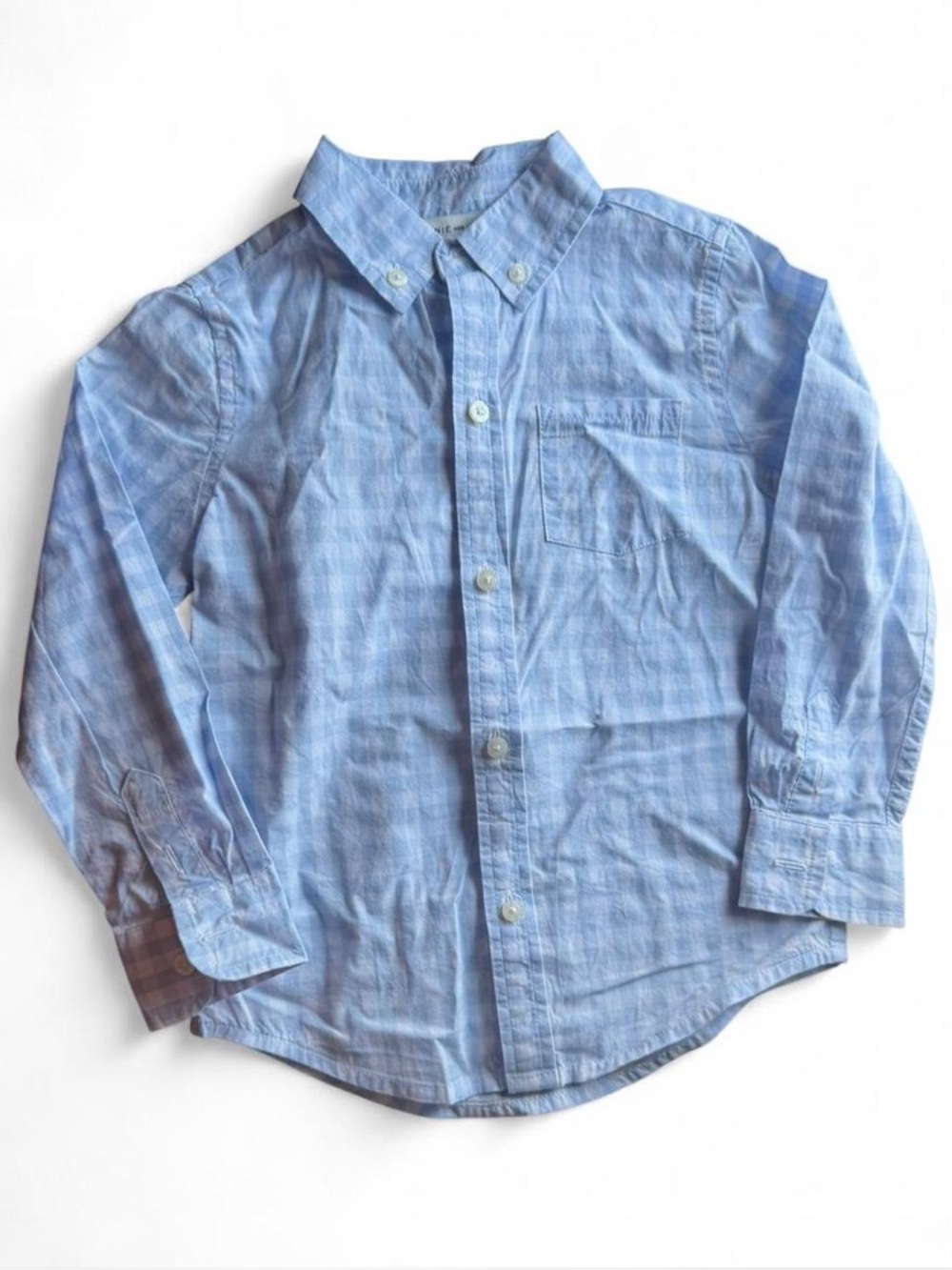 Janie and Jack Boys Size 3 Blue Plaid Button Down Shirt